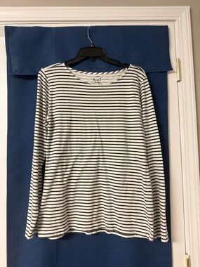J. Crew Artist T Striped Black and White Tee